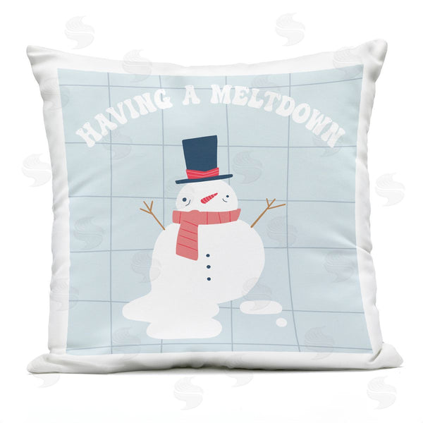 Stupell Industries Stupell Studio | Having A Meltdown Funny Snowman Printed Throw Pillow