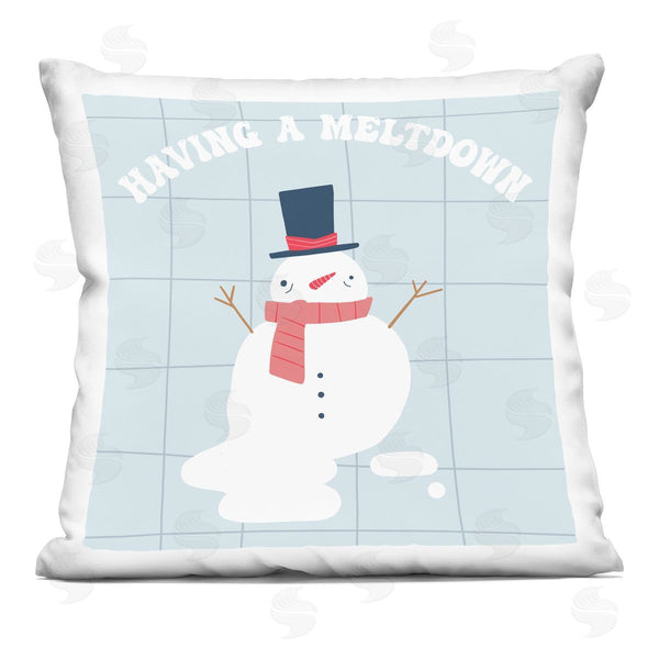 stupell industries Stupell Studio | Having A Meltdown Funny Snowman Printed Throw Pillow
