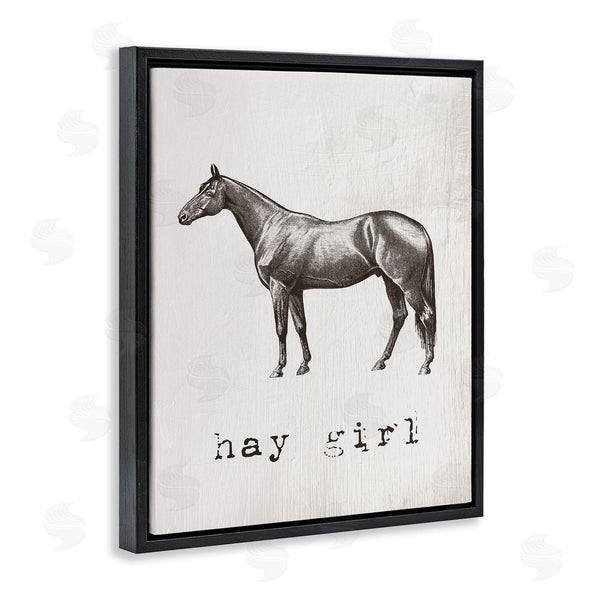 Stupell Industries Stupell Studio | Hay Girl Funny Horse Pun Vintage Equestrian Portrait Wall Art