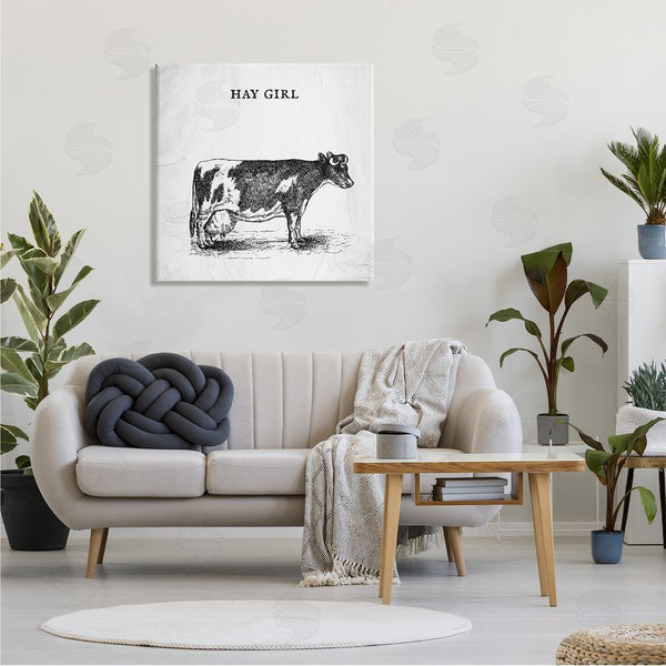 Stupell Industries Stupell Studio | Hay Girl Funny Phrase Farmhouse Dairy Cow Pun Wall Art