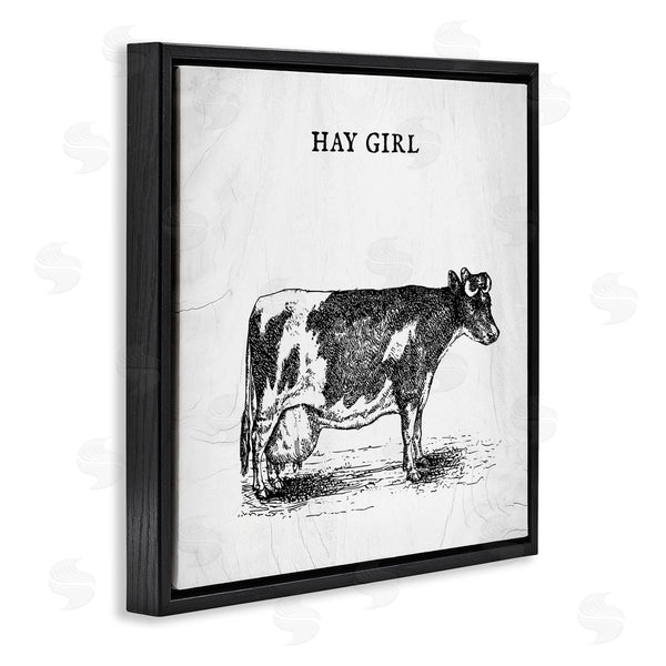 Stupell Industries Stupell Studio | Hay Girl Funny Phrase Farmhouse Dairy Cow Pun Wall Art