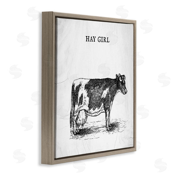 Stupell Industries Stupell Studio | Hay Girl Funny Phrase Farmhouse Dairy Cow Pun Wall Art