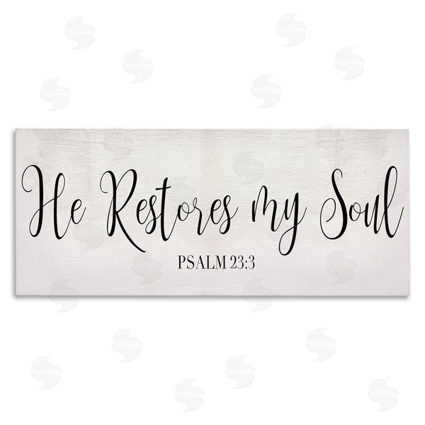 stupell industries Stupell Studio | He Stores My Soul Phrase Charming Cursive Typography