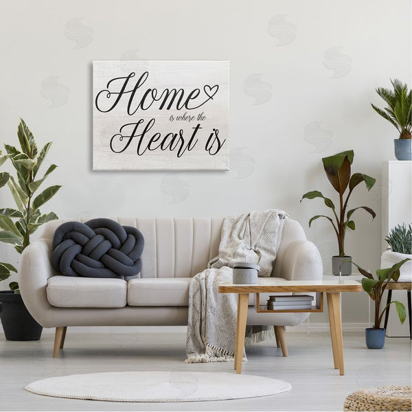 Stupell Industries Stupell Studio | Heart & Home Fancy Script Phrase Typography Wall Art