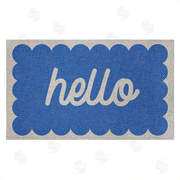 stupell industries Stupell Studio | Hello Blue Greeting Faux Sisal Door Mat
