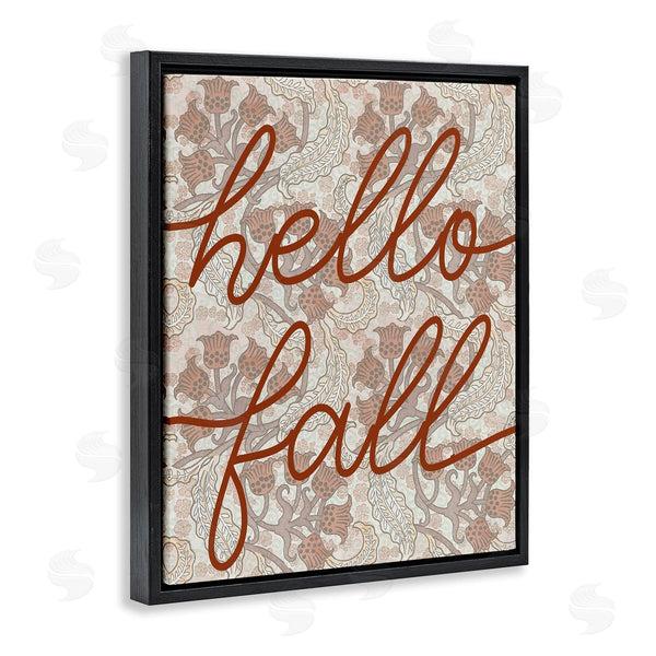 Stupell Industries Stupell Studio | Hello Fall Greeting Paisley Red Bellflower Vintage Pattern Wall Art
