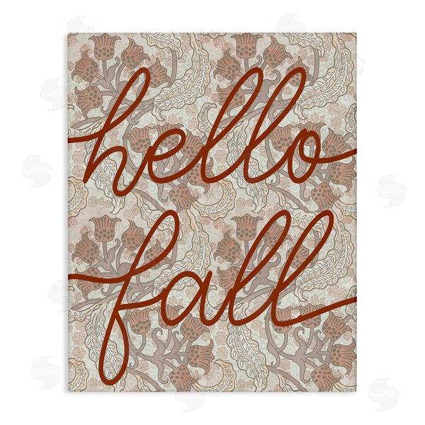 stupell industries Stupell Studio | Hello Fall Greeting Paisley Red Bellflower Vintage Pattern Wall Art