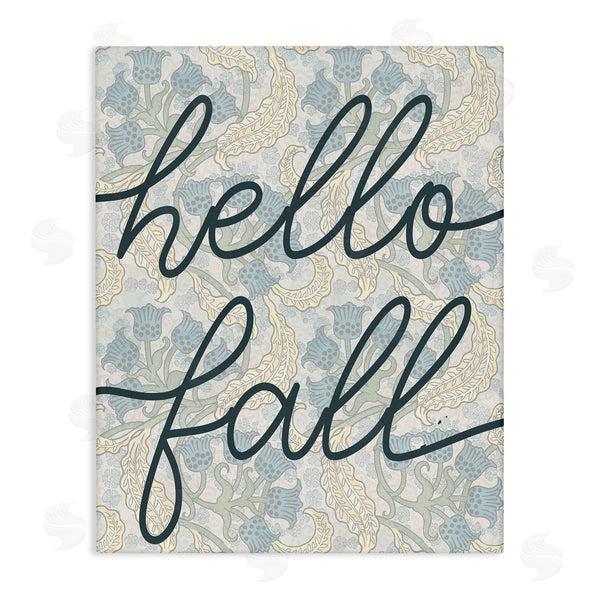 stupell industries Stupell Studio | Hello Fall Phrase Bluebell Paisley Pattern Vintage Flowers Wall Art