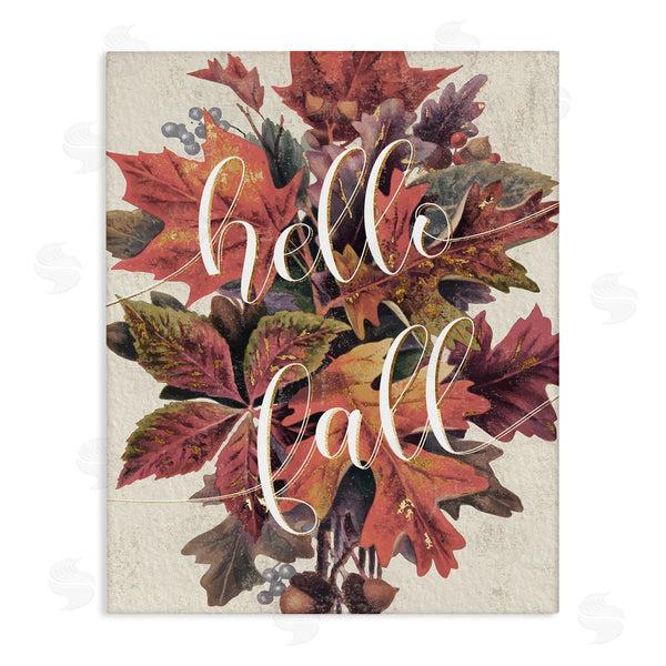 stupell industries Stupell Studio | Hello Fall Phrase Orange Autumn Leaf Pile Wall Art