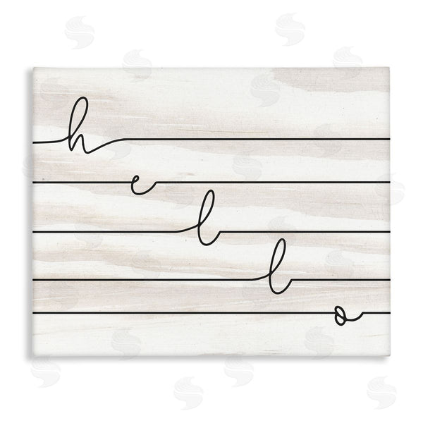 stupell industries Stupell Studio | Hello Greeting Striped Typography Wall Art