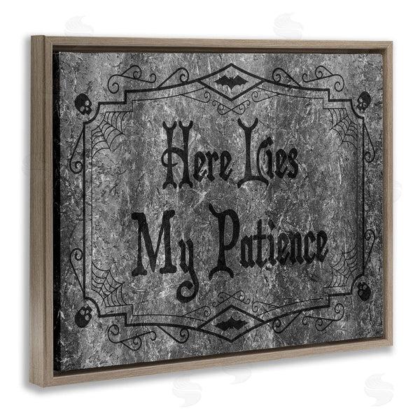 Stupell Industries Stupell Studio | Here Lies My Patience Tombstone Wall Art