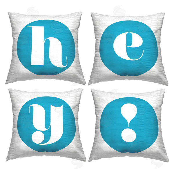 Stupell Industries Stupell Studio | Hey Blue Initials Printed Throw Pillow Set