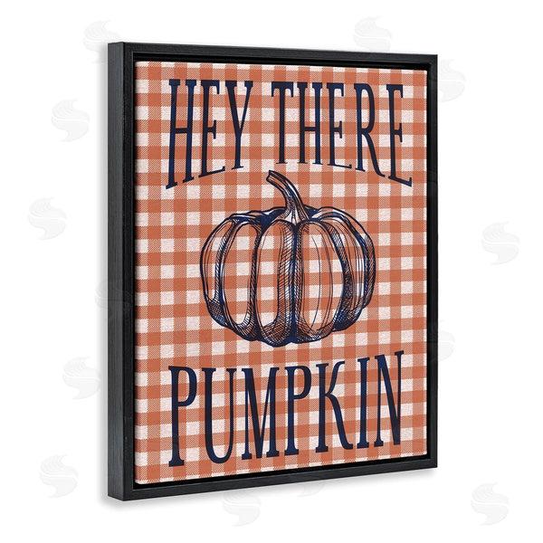 Stupell Industries Stupell Studio | Hey There Pumpkin Phrase Orange Checkered Plaid Wall Art