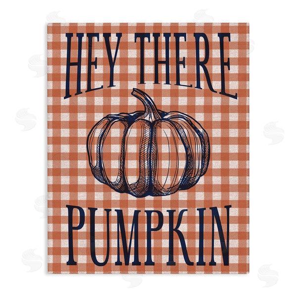stupell industries Stupell Studio | Hey There Pumpkin Phrase Orange Checkered Plaid Wall Art