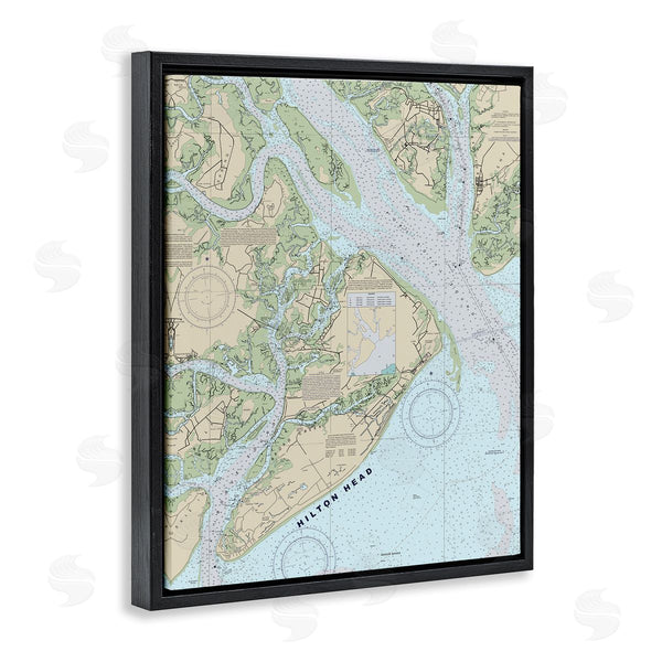 Stupell Industries Stupell Studio | Hilton Head South Carolina Coastal Nautical Map Wall Art