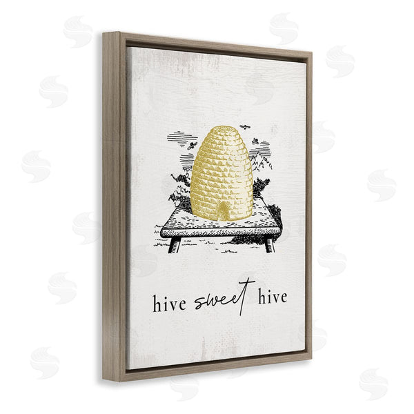 Stupell Industries Stupell Studio | Hive Sweet Hive Vintage Beehive Illustration Bee Pun Wall Art