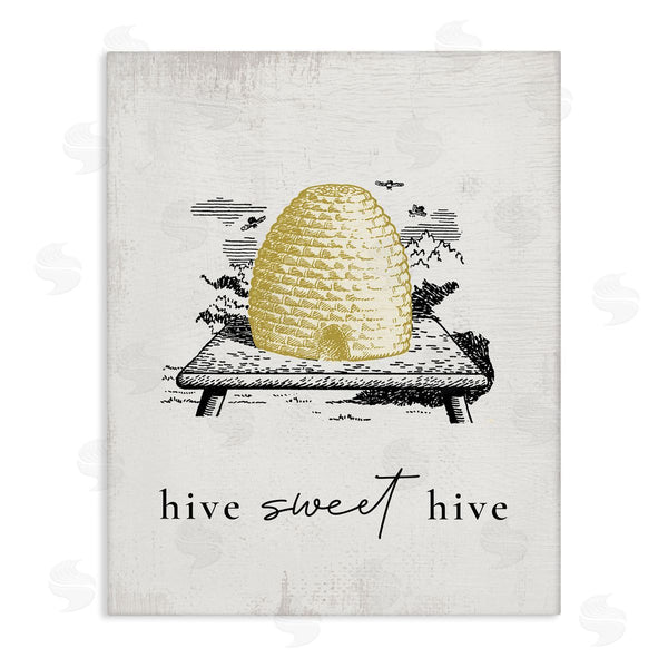 stupell industries Stupell Studio | Hive Sweet Hive Vintage Beehive Illustration Bee Pun Wall Art