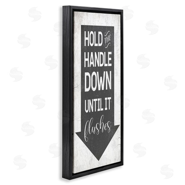 Stupell Industries Stupell Studio | Hold Handle Down Bathroom Arrow Wall Art