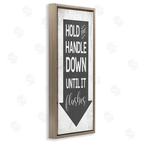 Stupell Industries Stupell Studio | Hold Handle Down Bathroom Arrow Wall Art