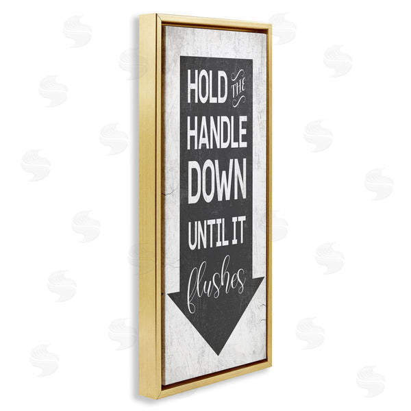 Stupell Industries Stupell Studio | Hold Handle Down Bathroom Arrow Wall Art