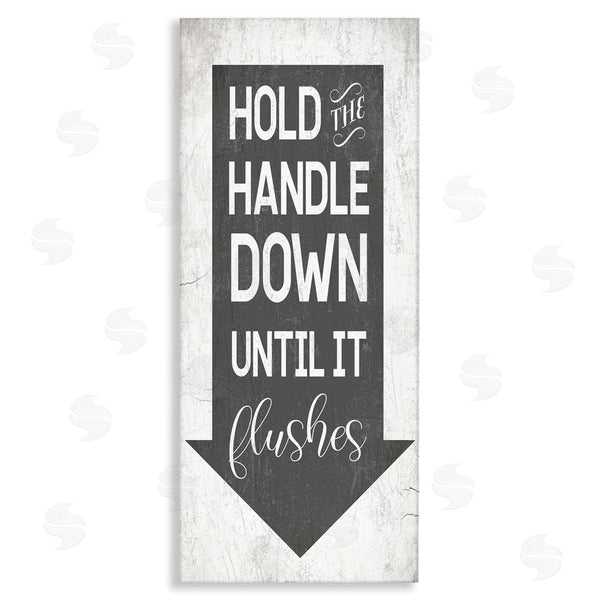 stupell industries Stupell Studio | Hold Handle Down Bathroom Arrow Wall Art