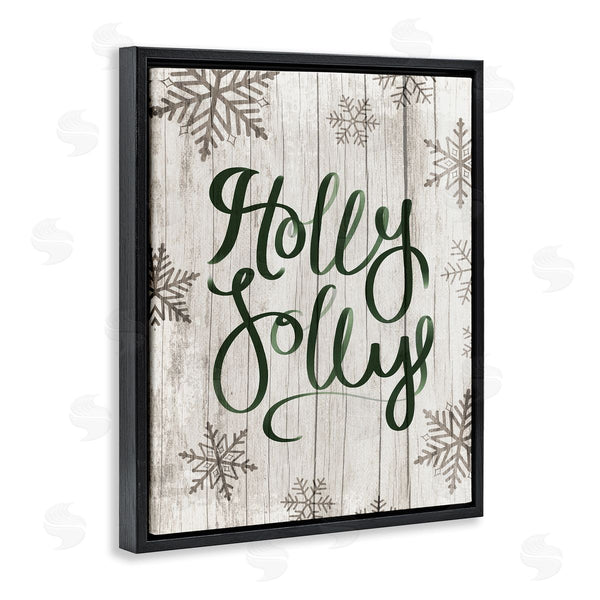 Stupell Industries Stupell Studio | Holly Jolly Festive Cursive Typography Winter Rustic Snowflakes Wall Art