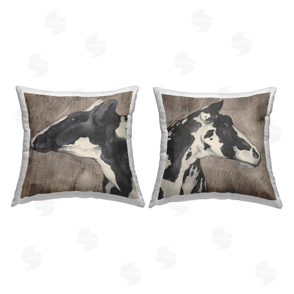 Stupell Industries Stupell Studio | Holstein Cow Portrait Profile Printed Throw Pillow Set