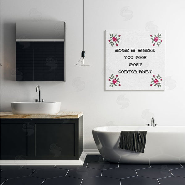 Stupell Industries Stupell Studio | Home Where You Poop Most Comfortably Funny Bathroom Wall Art