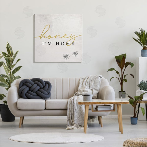 Stupell Industries Stupell Studio | Honey I'm Home Greeting Charming Bee Pun Wall Art
