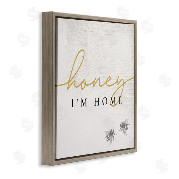 Stupell Industries Stupell Studio | Honey I'm Home Greeting Charming Bee Pun Wall Art