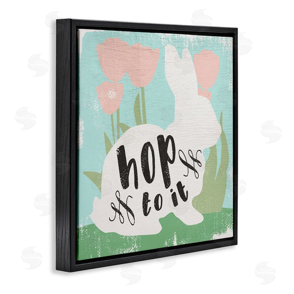 Stupell Industries Stupell Studio | Hop To It Easter Bunny Phrase Spring Tulips Wall Art