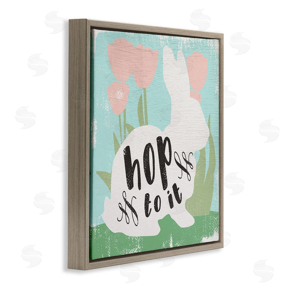 Stupell Industries Stupell Studio | Hop To It Easter Bunny Phrase Spring Tulips Wall Art