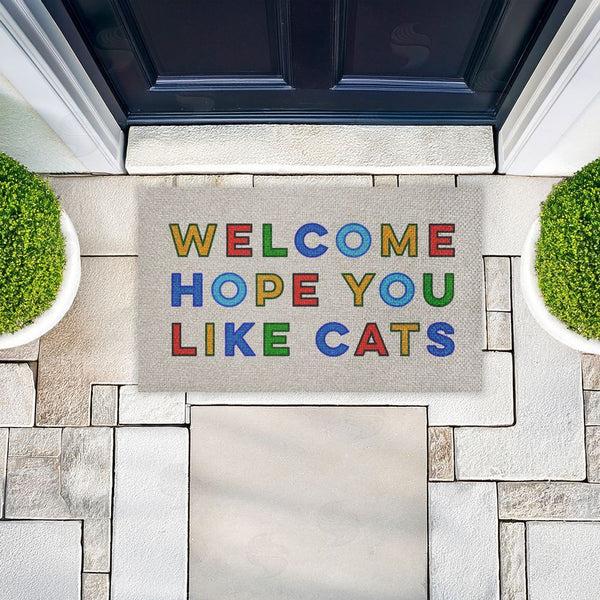 Stupell Industries Stupell Studio | Hope You Like Cats Greeting Faux Sisal Door Mat