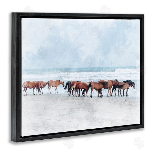 Stupell Industries Stupell Studio | Horse Herd Grazing Beach Shore Wall Art