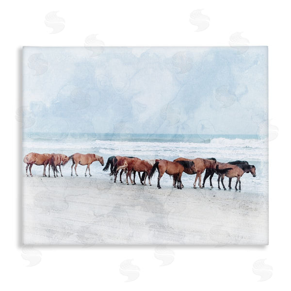 stupell industries Stupell Studio | Horse Herd Grazing Beach Shore Wall Art