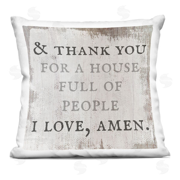 stupell industries Stupell Studio | House Full & Amen Printed Throw Pillow