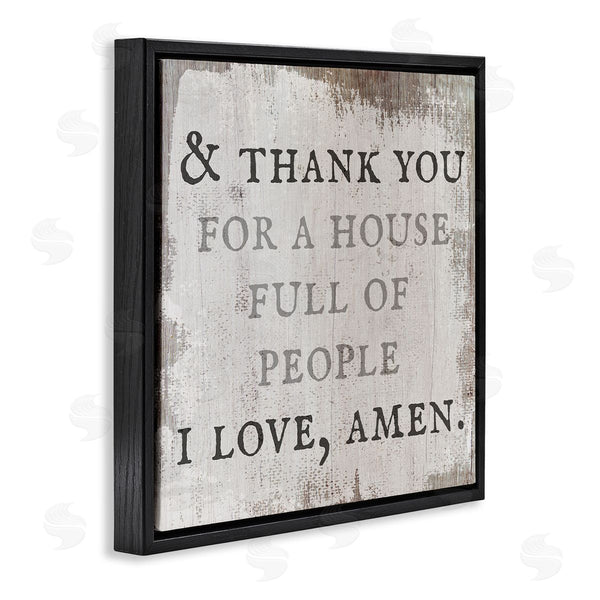 Stupell Industries Stupell Studio | House Full Of People Amen Phrase Rustic Family Wall Art