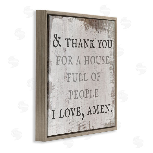 Stupell Industries Stupell Studio | House Full Of People Amen Phrase Rustic Family Wall Art