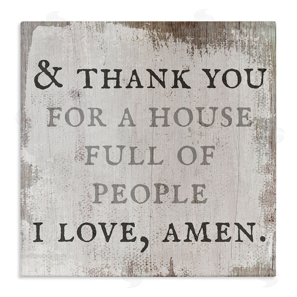 stupell industries Stupell Studio | House Full Of People Amen Phrase Rustic Family Wall Art