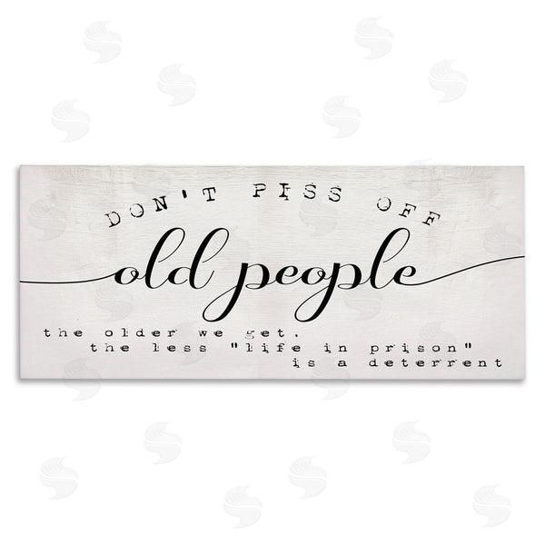 stupell industries Stupell Studio | Humorous Don't PO Old People Phrase Black Off-White