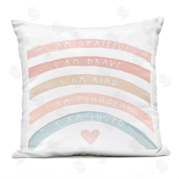 Stupell Industries Stupell Studio | I Am Loved Self Confidence Pastel Rainbow Printed Throw Pillow