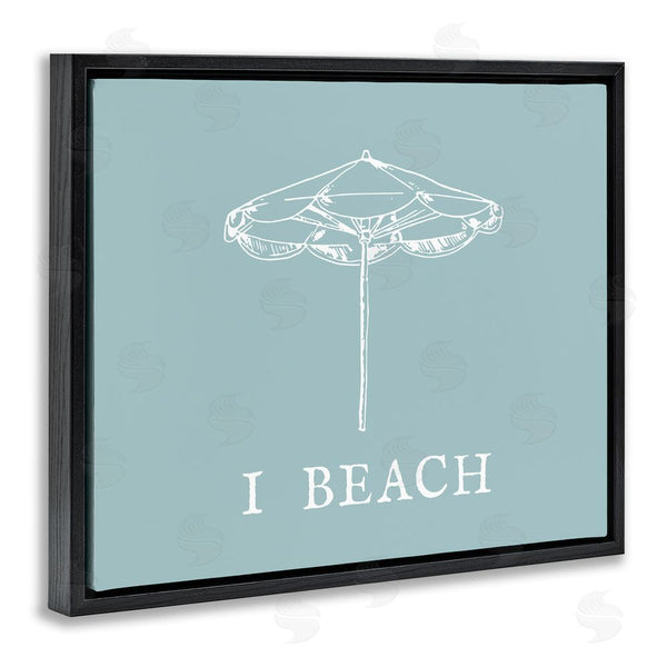 Stupell Industries Stupell Studio | I Beach Phrase With Umbrella Wall Art