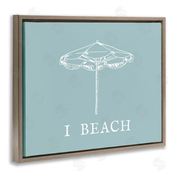 Stupell Industries Stupell Studio | I Beach Phrase With Umbrella Wall Art