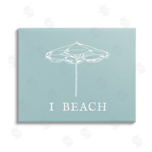 stupell industries Stupell Studio | I Beach Phrase with Umbrella Wall Art