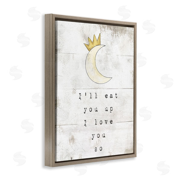 Stupell Industries Stupell Studio | I'll Eat You Up Phrase Crescent Moon With Crown Wall Art
