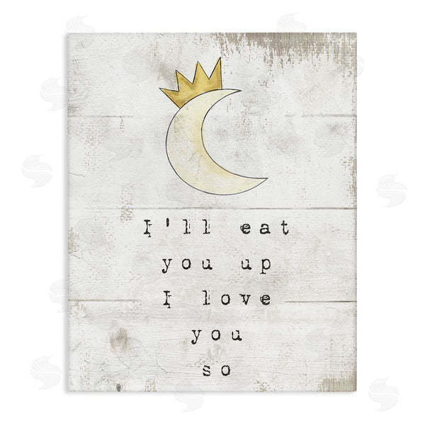 stupell industries Stupell Studio | I'll Eat You Up Phrase Crescent Moon with Crown Wall Art