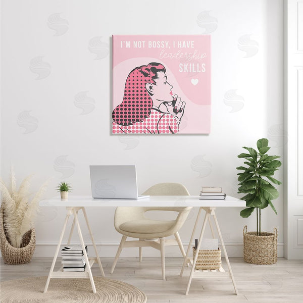 Stupell Industries Stupell Studio | I'm Not Bossy Leadership Phrase Retro Pop Female Wall Art