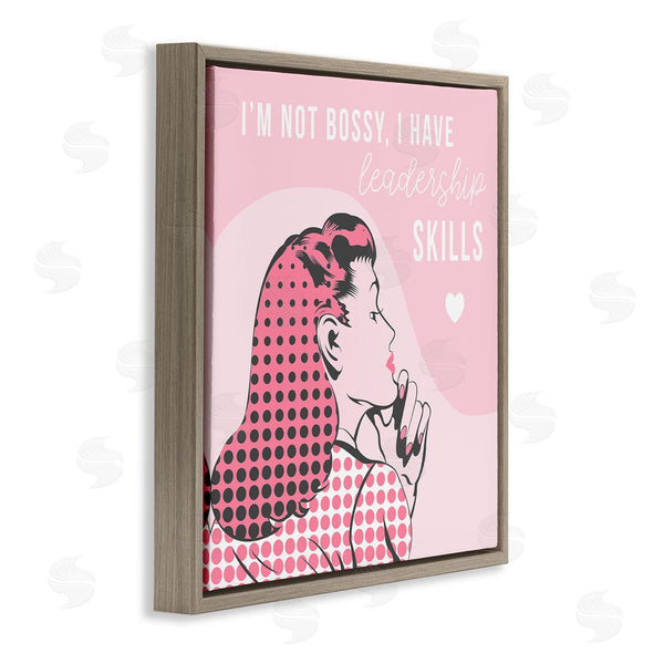 Stupell Industries Stupell Studio | I'm Not Bossy Leadership Phrase Retro Pop Female Wall Art