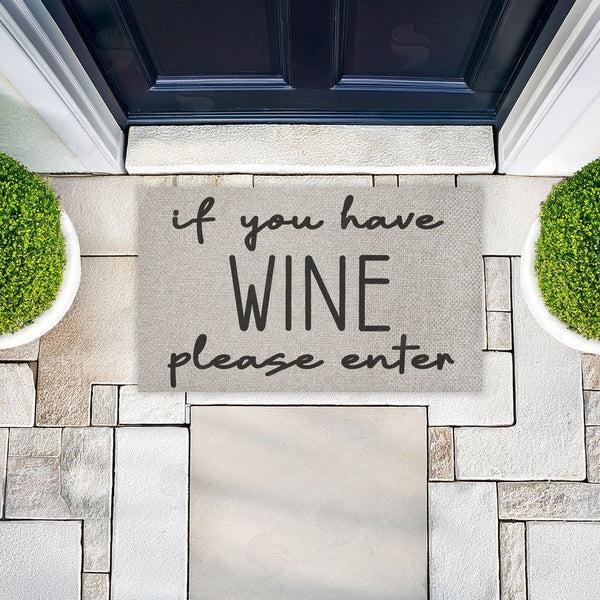 Stupell Industries Stupell Studio | If You Have Wine Enter Faux Sisal Door Mat