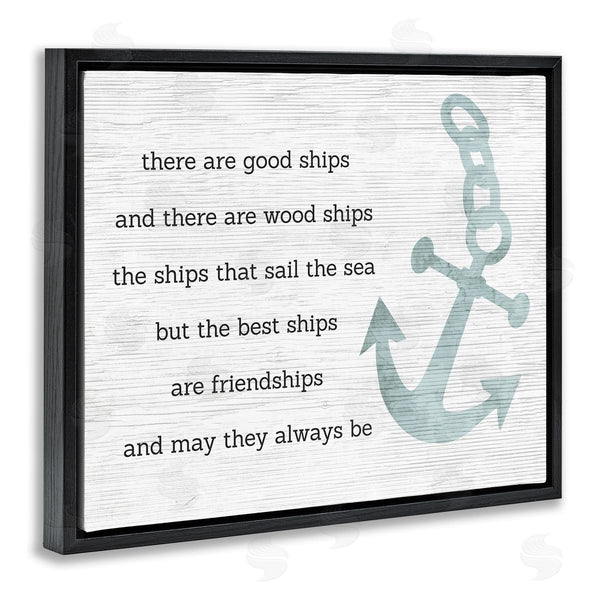 Stupell Industries Stupell Studio | Inspirational Friendship Quote Boat Ship Anchor Silhouette Wall Art